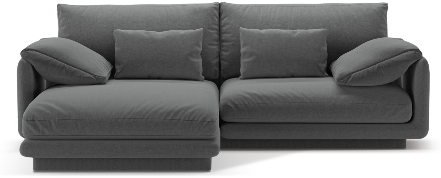 Micadoni Ecksofa Torino 3-Sitzer Strukturierter Stoff Dunkelgrau Links Bild 1