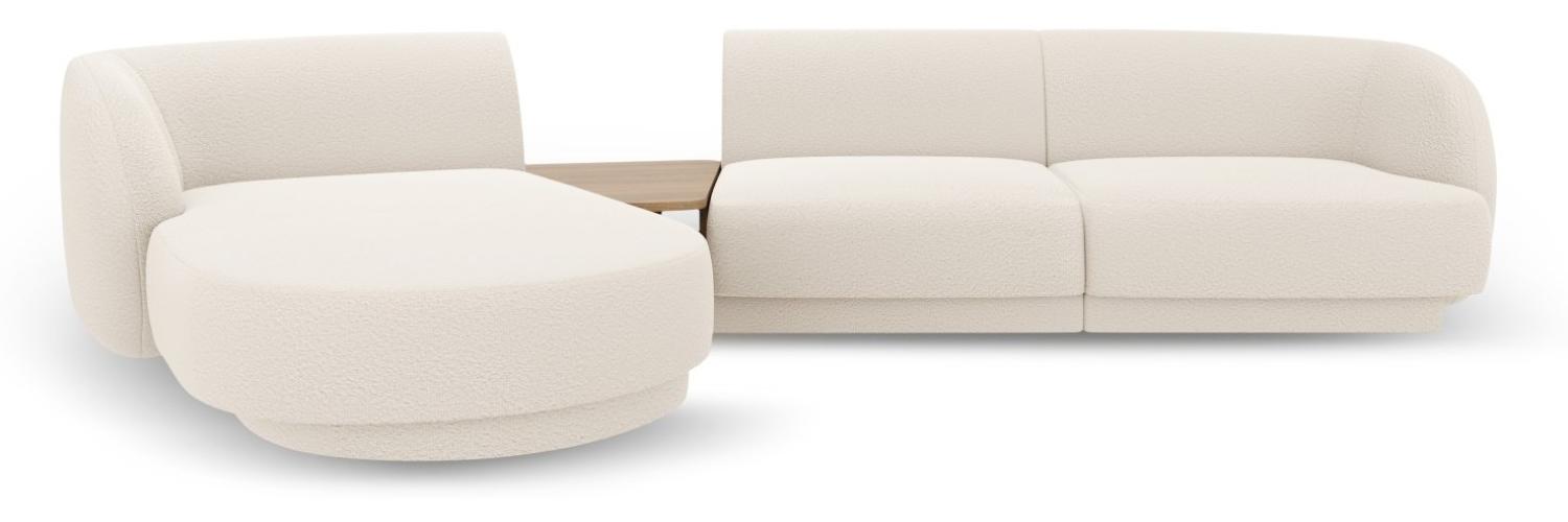 Micadoni Modulares Sofa Miley mit Recamiere 3-Sitzer Links Boucle Beige Bild 1