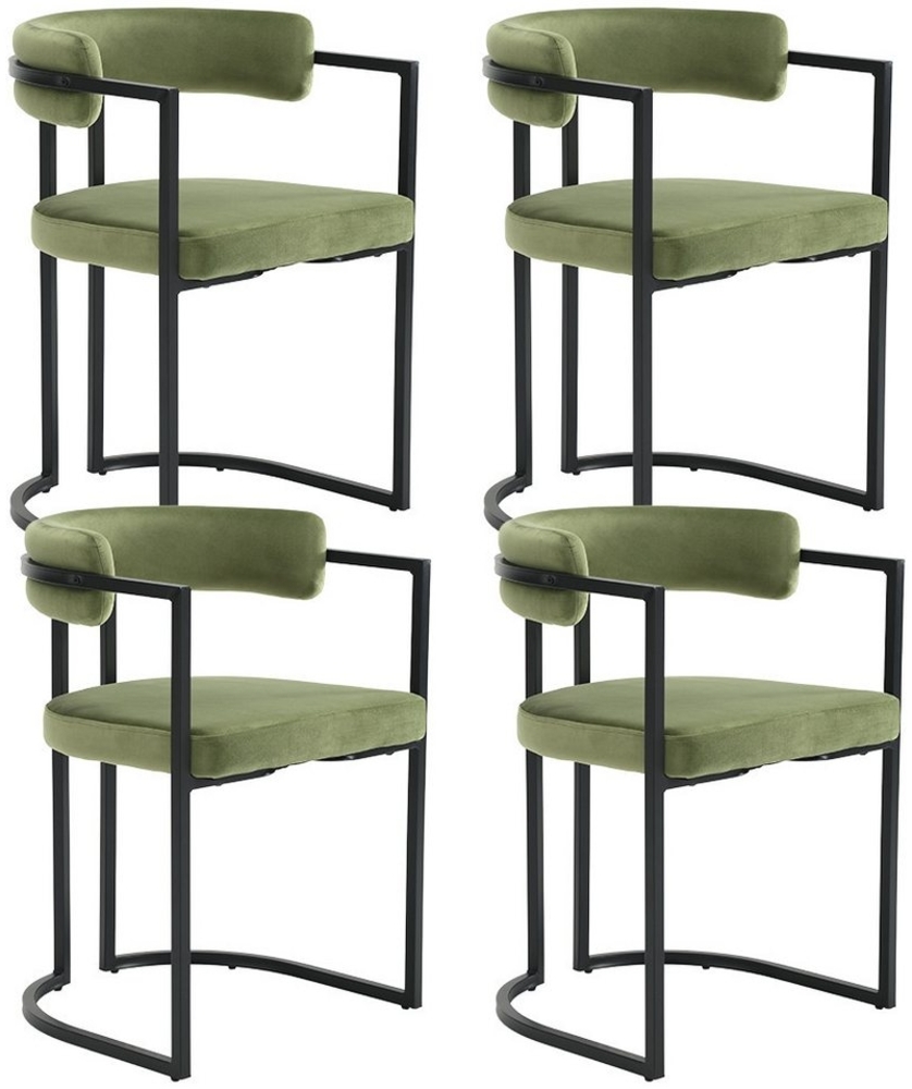 WAHSON OFFICE CHAIRS Esszimmerstuhl 2er Set, aus Samt Polsterstühle mit schwarzen Metallbeinen, Eckstühle (4 St) Bild 1
