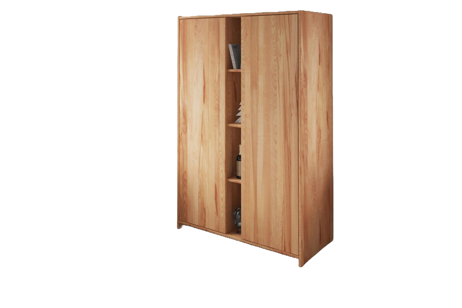 Kleiderschrank Zigo aus Kernbuche massiv 125x60x190 mit 2 Türen und 4 Fächern Bild 1