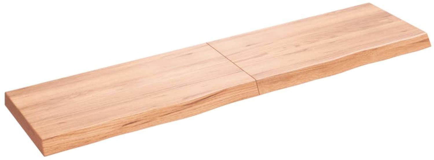 vidaXL Tischplatte Hellbraun 160x40x(2-6)cm Massivholz Eiche Behandelt 3156384 Bild 1