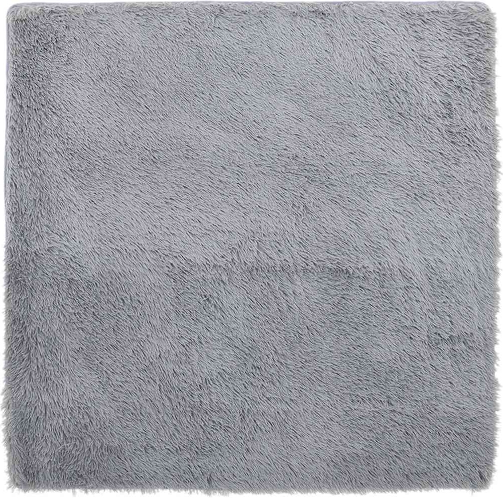 vidaXL Teppich Shaggy Hochflor NAVARRA Silbergrau 160x160 cm Polyester 4102876 Bild 1