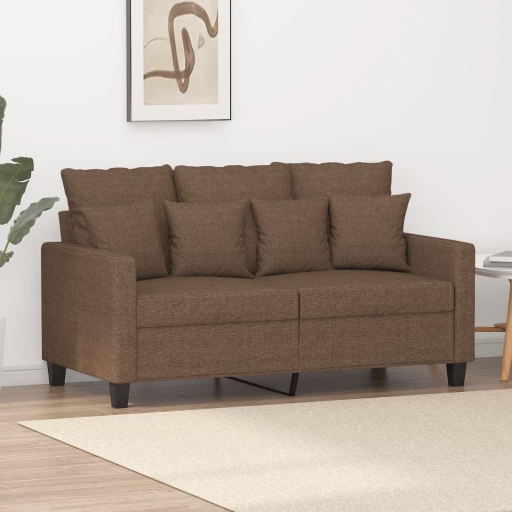 vidaXL 2-Sitzer-Sofa Braun 120 cm Stoff Bild 1