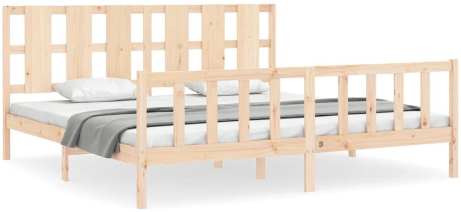 vidaXL Massivholzbett ohne Matratze 200x200 cm Kiefer 3192251 Bild 1