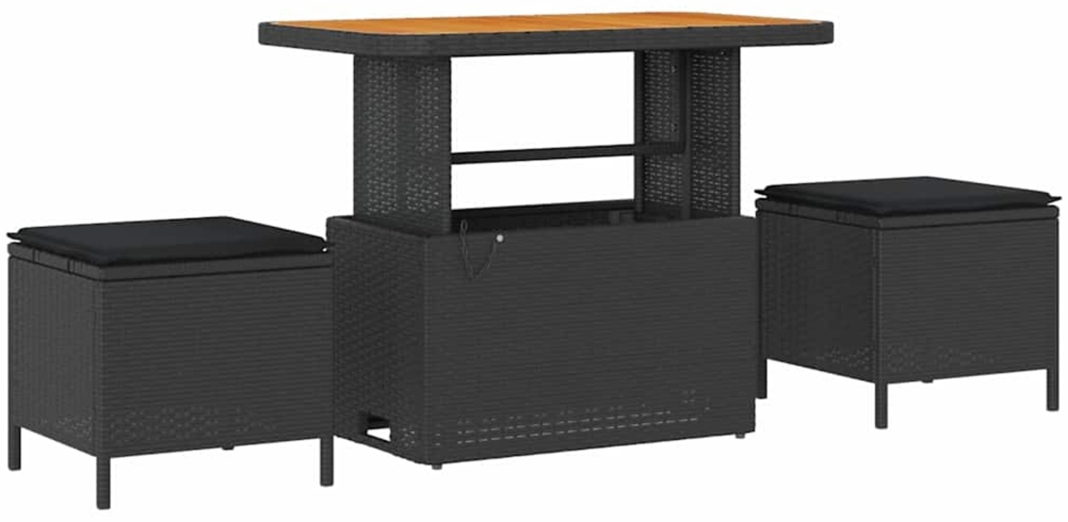vidaXL Garten Essgruppe Schwarz Poly-Rattan 42007916 Bild 1