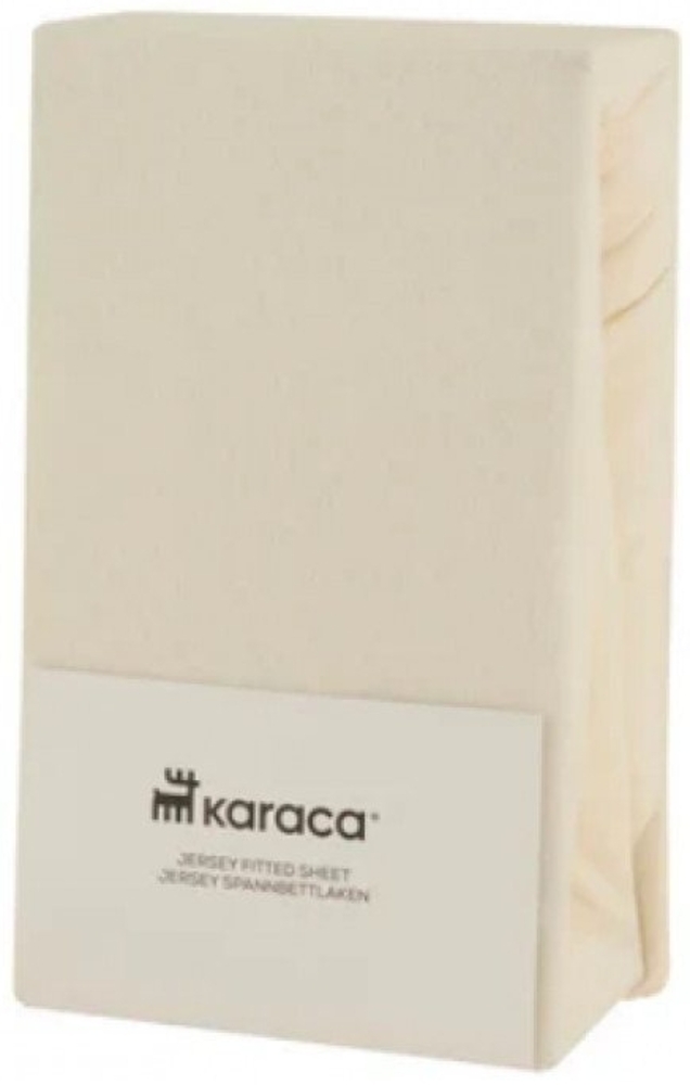 Karaca Bett-Set Karaca Home Jersey Spannbettlaken Bettlaken 180x200+30 cm, Creme Bild 1