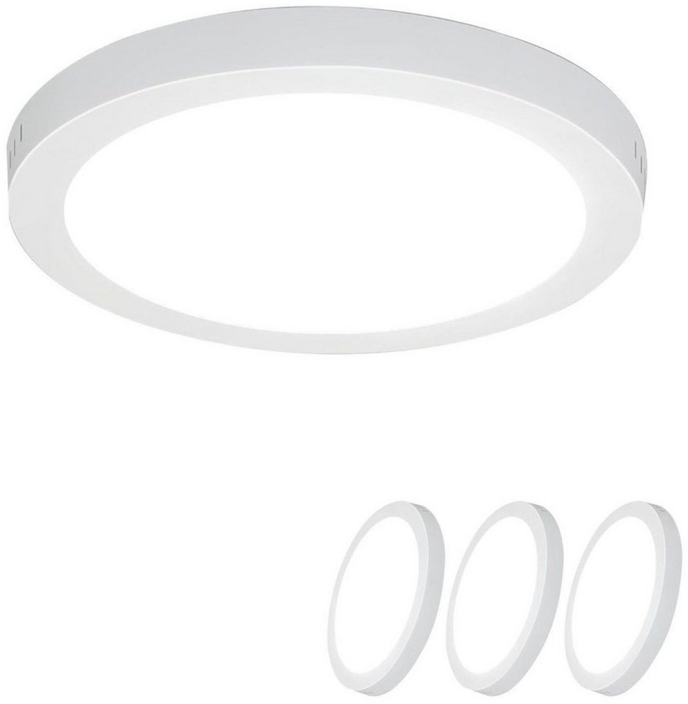 Nettlife LED Panel Badezimmer 18W 23CM Rund Weiß Deckenleuchte Flach Modern, LED fest integriert, Kaltweiß, Wohnzimmer Badezimmer Flur Kinderzimmer Schlafzimmer Bild 1
