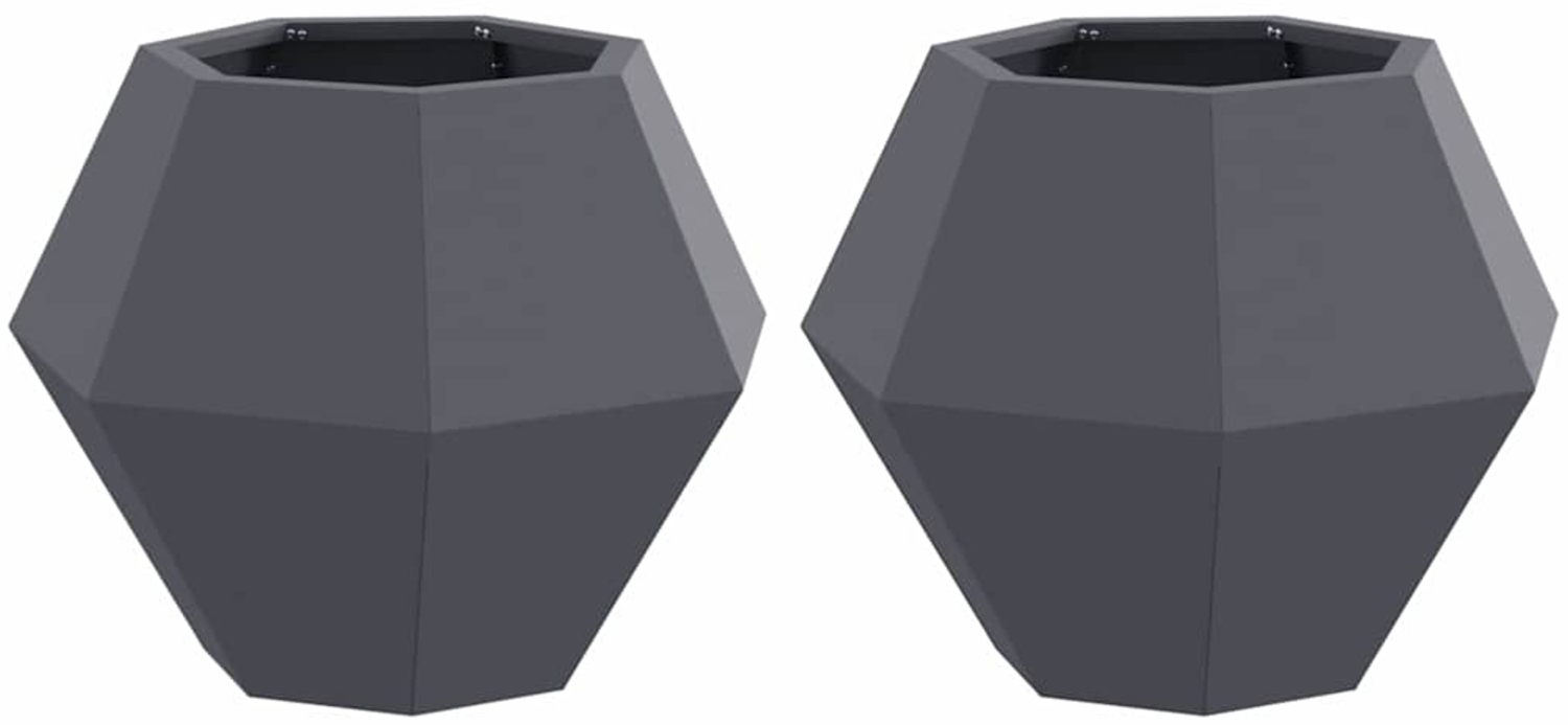 vidaXL Pflanzkübel 2 pcs Anthrazit 50 x 50 x 40 cm Stahl 884057 Bild 1