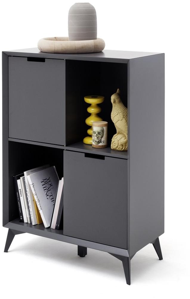 Highboard III Netanja - Grau / Weiß lackiert Bild 1