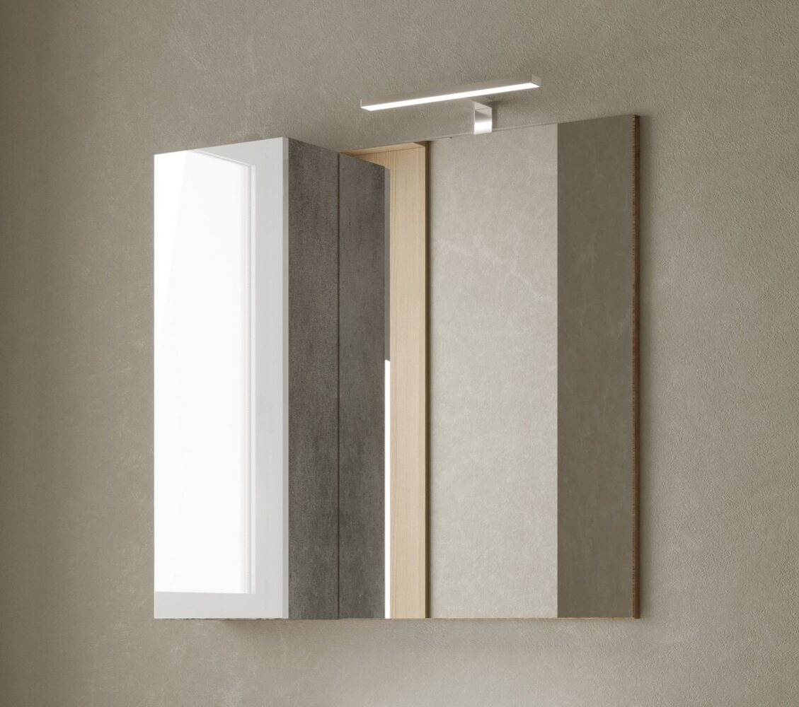 welltime Spiegelschrank Hamburg Badspiegelschrank mit 1 Tür, inkl. Beleuchtung LED, Breite 78 Bild 1