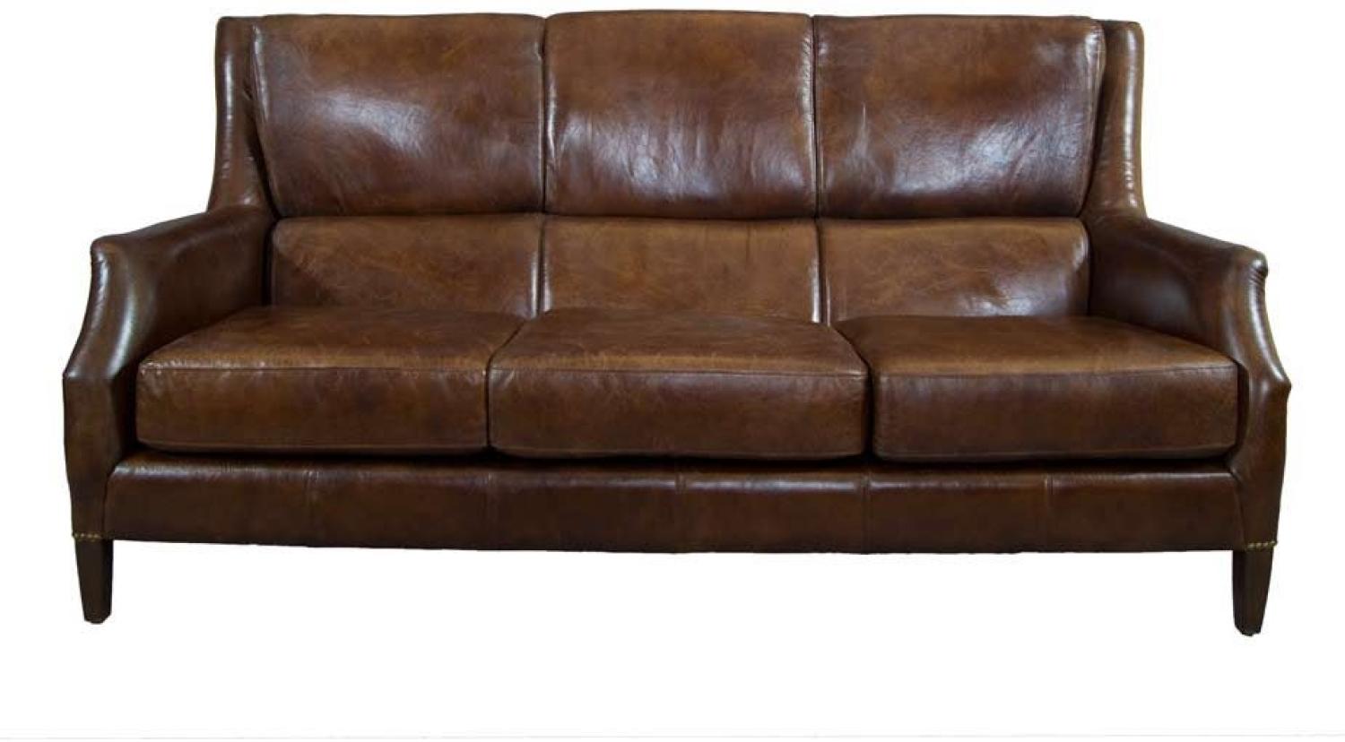 Clubsofa Lewes 3-Sitzer Leder Vintage-Cigar Bild 1