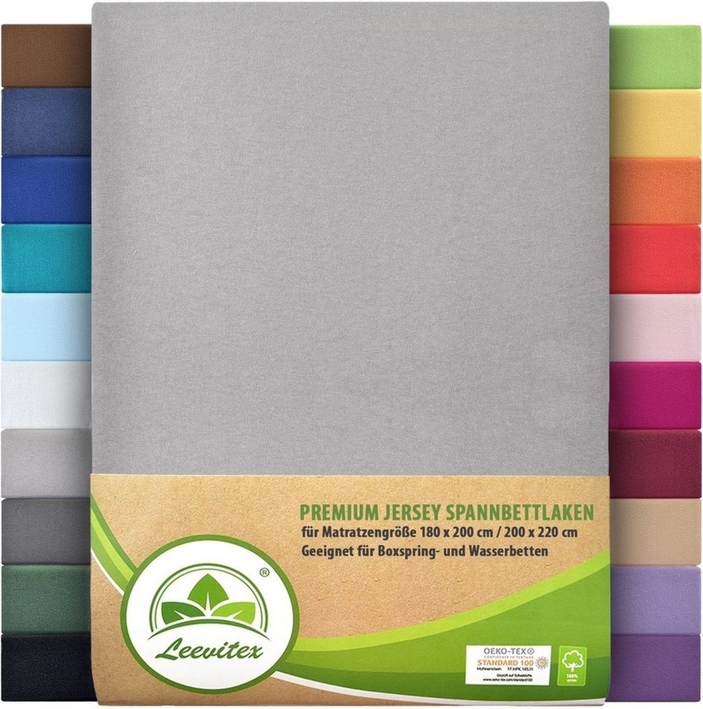 leevitex® Spannbettlaken Premium 195, Gummizug: Rundum, blickdicht, Anti-Pilling, 97% Baumwolle, 3% Elasthan, 40 cm Steg Bild 1
