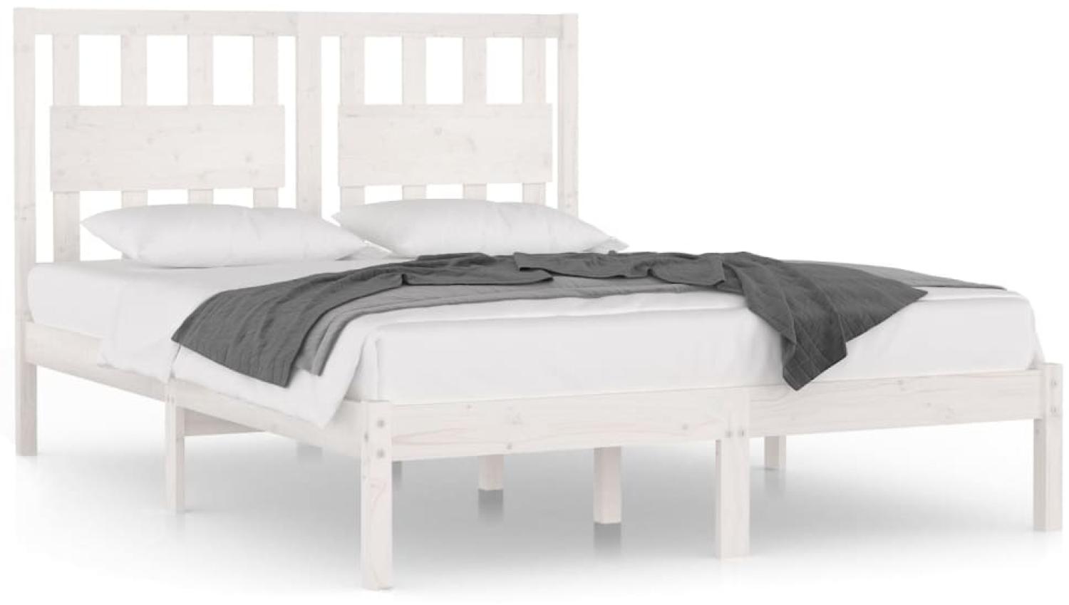 Massivholzbett Weiß Kiefer 150x200 cm 5FT King Size [3103939] Bild 1