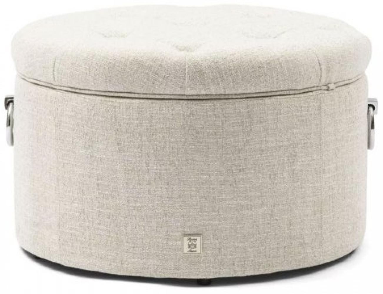 Riviera Maison Hocker Pouf Park Avenue Rich Tweed Antique White 9801001 Bild 1