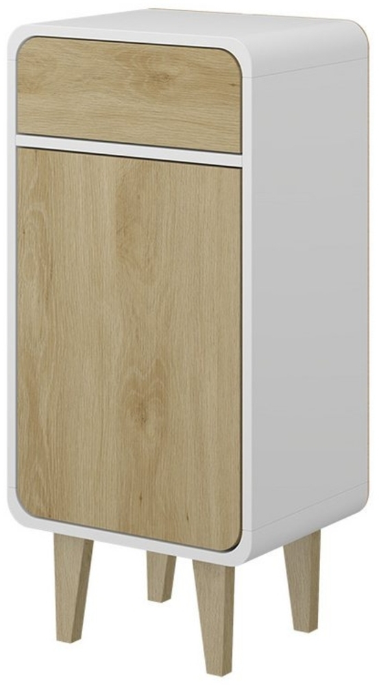 Midischrank Arla Weiß/Eiche 40 x 81 cm Vicco Bild 1