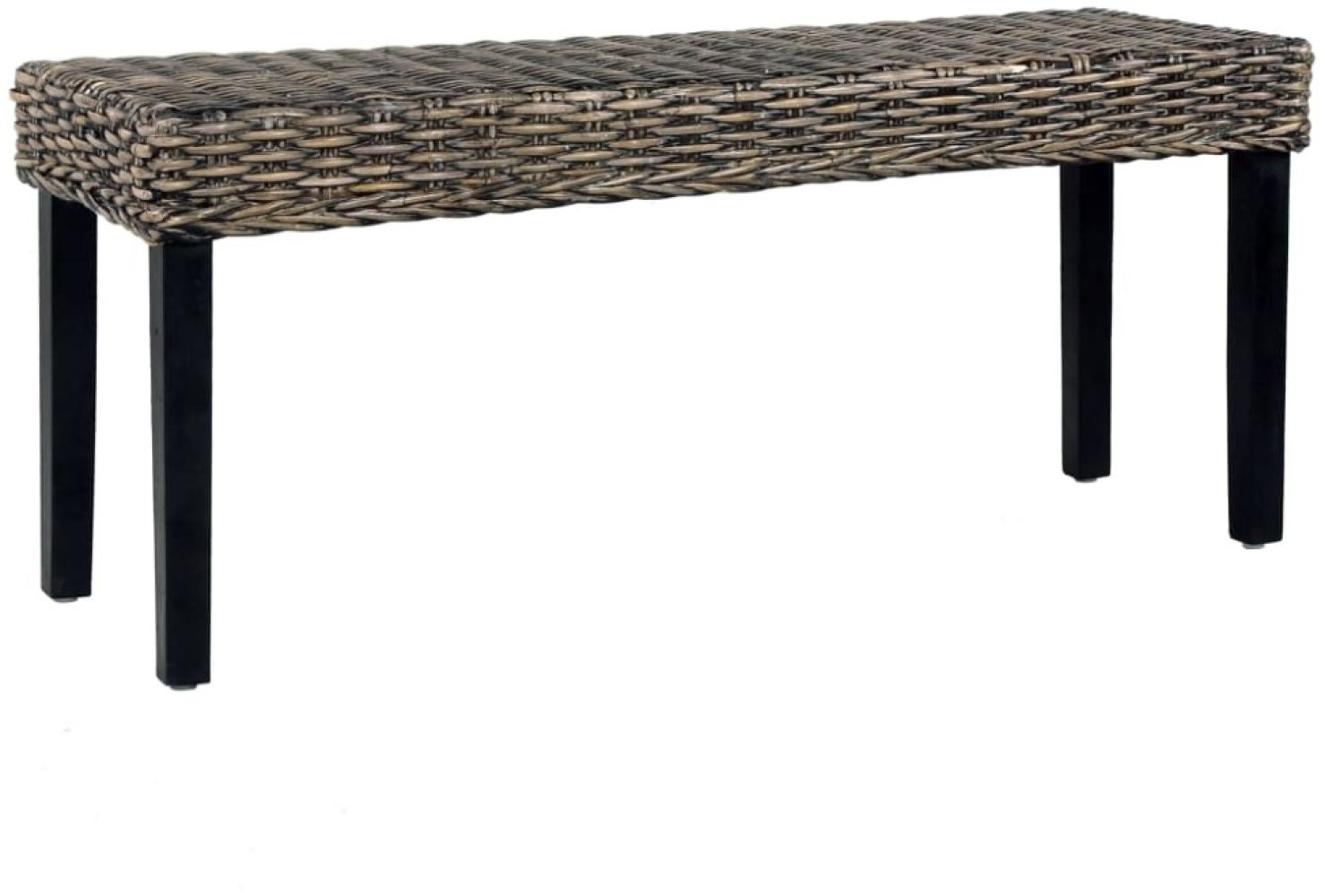 vidaXL Sitzbank 110 cm Schwarz Natur Kubu-Rattan und Massivholz Mango 285790 Bild 1