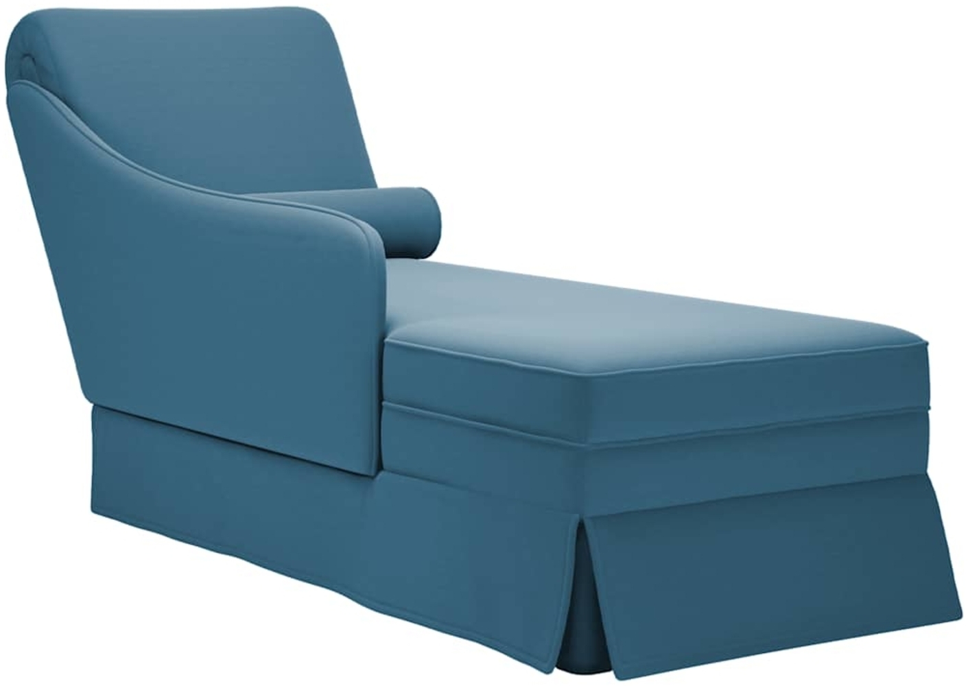 vidaXL Chaiselongue mit Nackenrolle und Rechter Armlehne Blau Samt 4009781 Bild 1