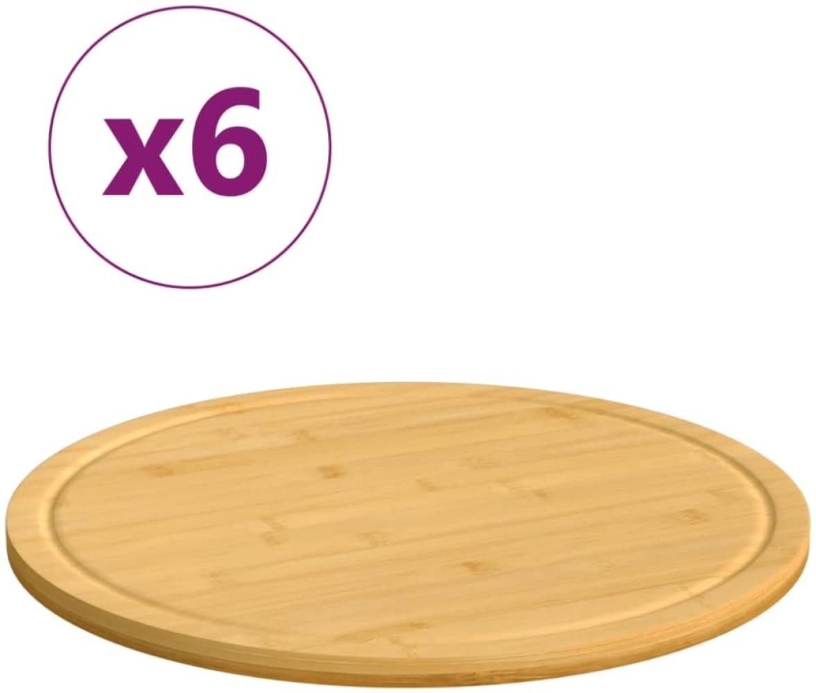 vidaXL Schneidebretter 6 Stk. Ø40x1,5 cm Bambus Bild 1