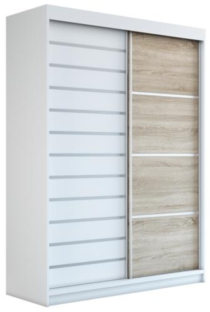 Schwebetrenschrank COLIN 2-trig Schrank 160 cm Farbe: Wei , sonoma Bild 1