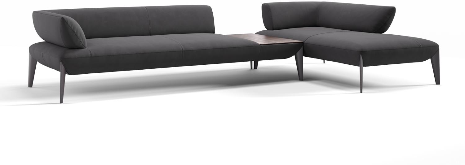 Sofanella Ecksofa ALMERIA Stoffgarnitur Sofalandschaft Couch in Schwarz S: 330 Breite x 97 Tiefe Bild 1