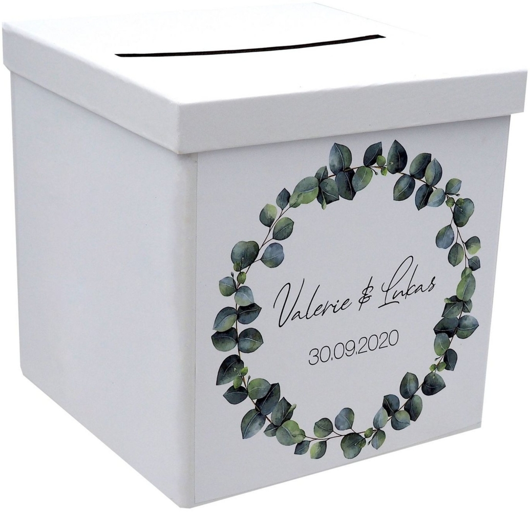 ZauberDeko Geschenkbox Briefbox Kartenbox Hochzeit Eukalyptus Geburtstag Personalisiert Bild 1