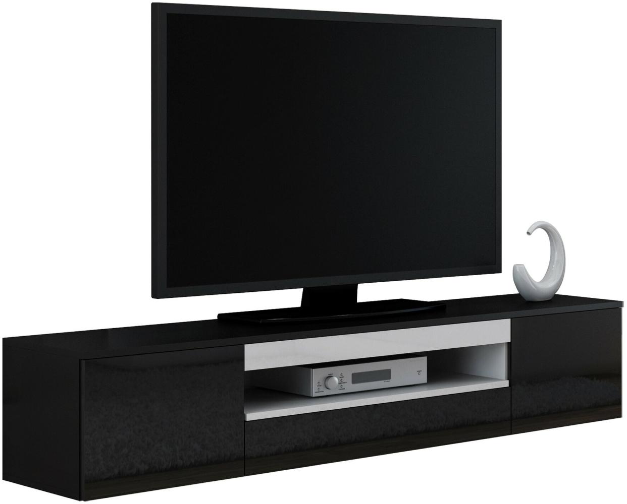 Stylefy Veva Hängelowboard 180 cm Schwarz Weiß Bild 1