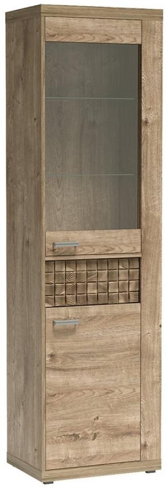 Lomadox Vitrine NUSCO-161 Eiche Nb, Standvitrine, Vitrinenschrank, Highboard, 57 cm breit Bild 1