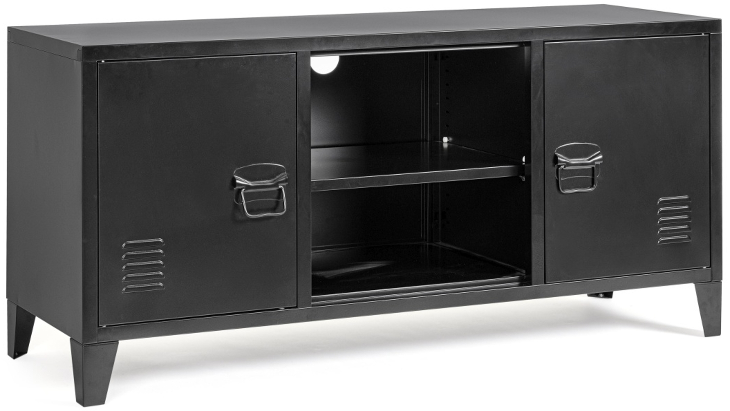 TV-Board Cambridge aus Metall, Schwarz Bild 1