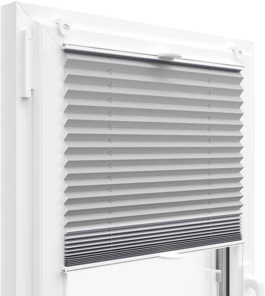 Plissee Faltrollo inkl. Klemmträger hellgrau 90x120 cm Jalousie Bild 1
