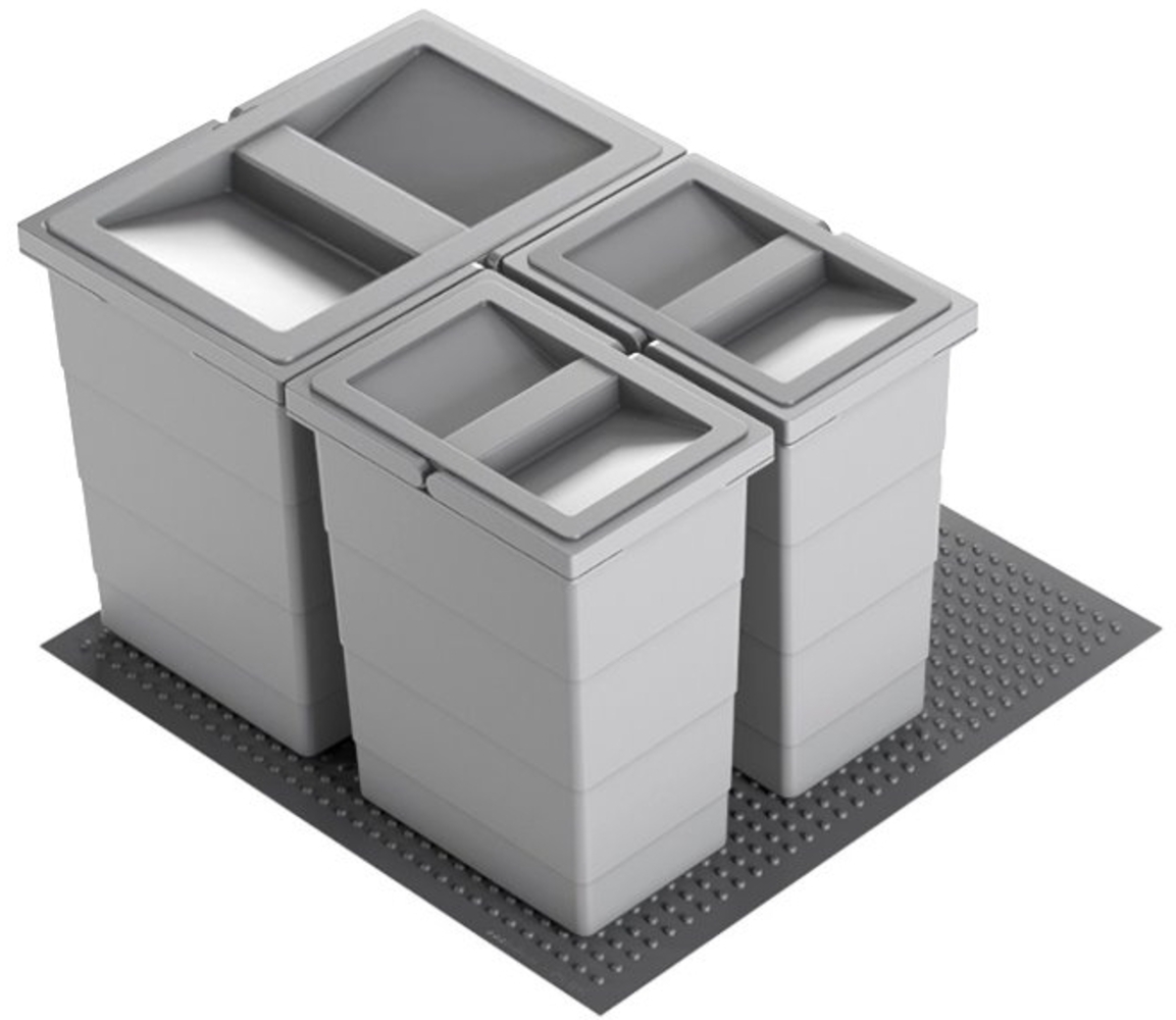 Hailo Abfallsammler 3201633 Allegro 295 Einsatz 2x 8 + 18 L Hellgrau Bild 1