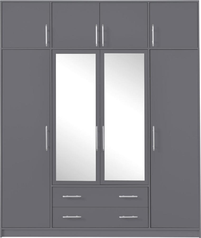 Kleiderschrank Drehtürenschrank Smart 200x56x230cm anthrazit mit Aufsatz Bild 1