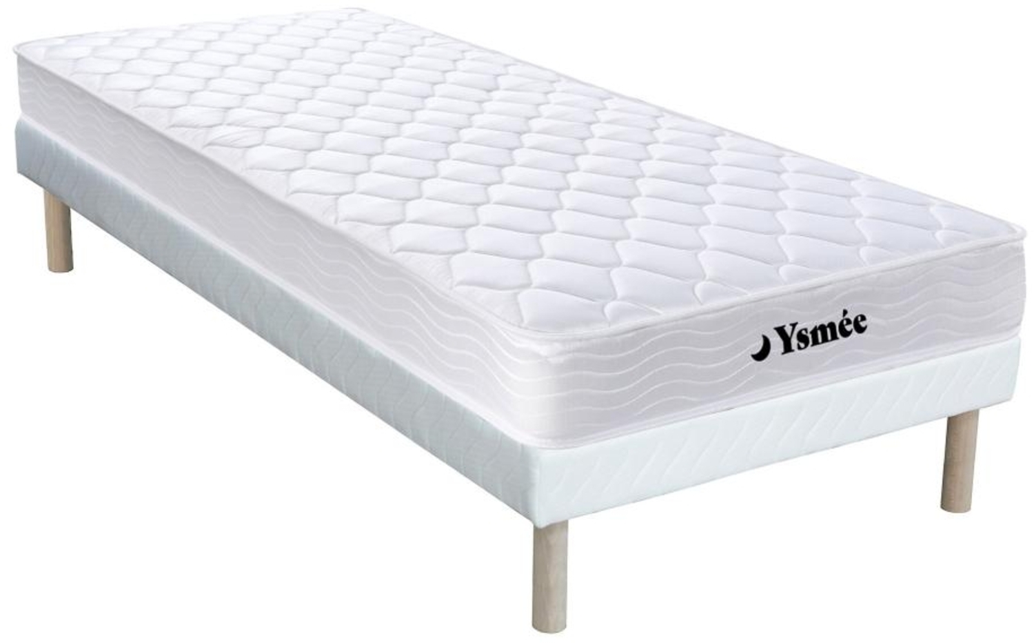 Vente-unique - Federkernmatratze-Bettgestell-Set - 90 x 200 cm - Memory Schaum - 1 Zone - Härtegrad 2 - Stärke 15 cm - WOLKENLOS von YSMÉE Bild 1
