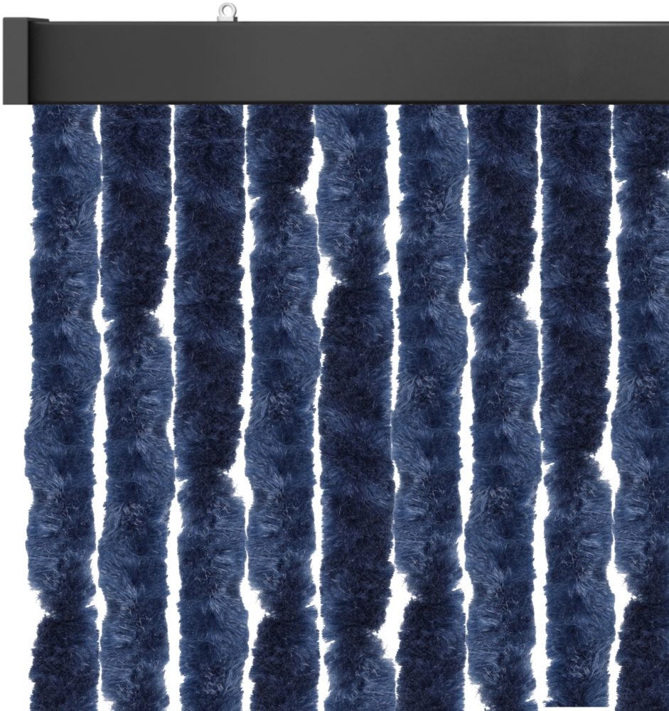 Flauschvorhang Unistreifen dunkelblau-160x220 cm Bild 1