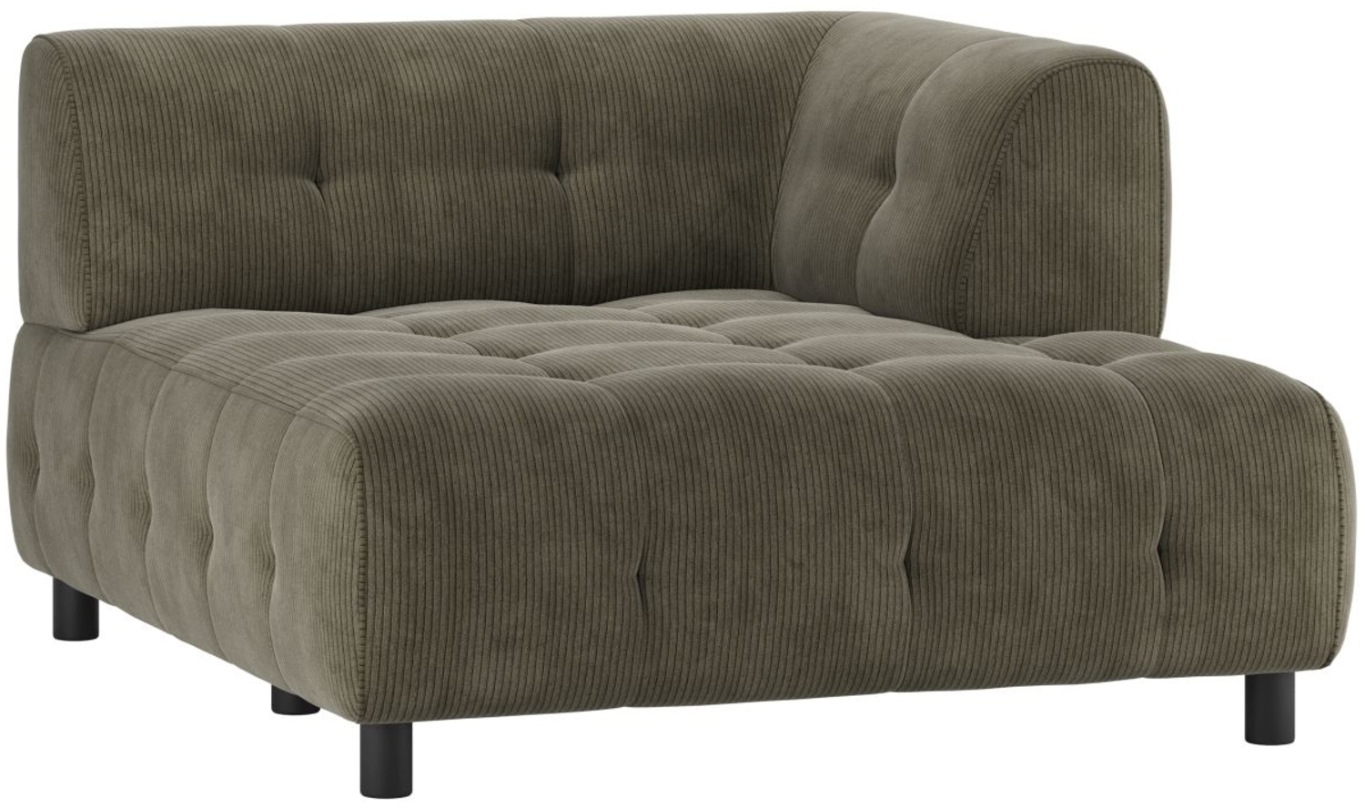 Modulsofa Louis Chaiselongue aus Rippstoff Rechts, Grün Bild 1