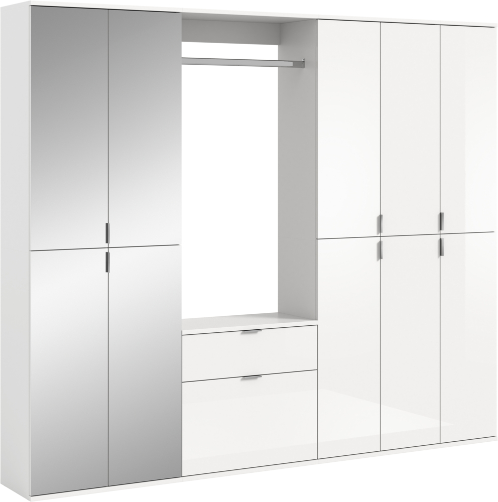 Garderobenset Projekt X VIII - Weiß / Spiegelglas Bild 1