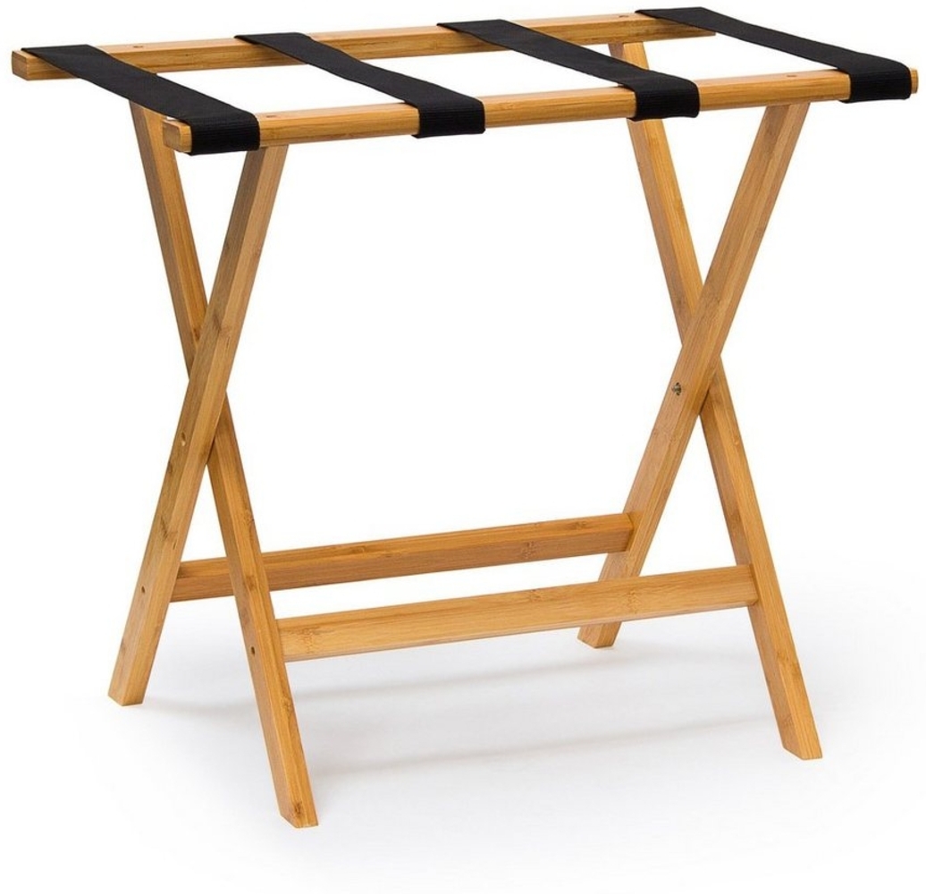 relaxdays Beistelltisch Kofferständer aus Bambus Bild 1