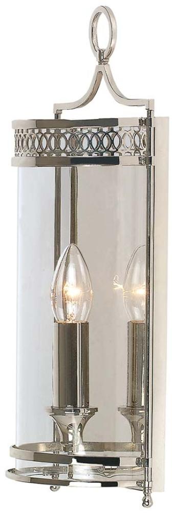 Wandlampe, Stahl Glas, Nickel, H 41 cm Bild 1