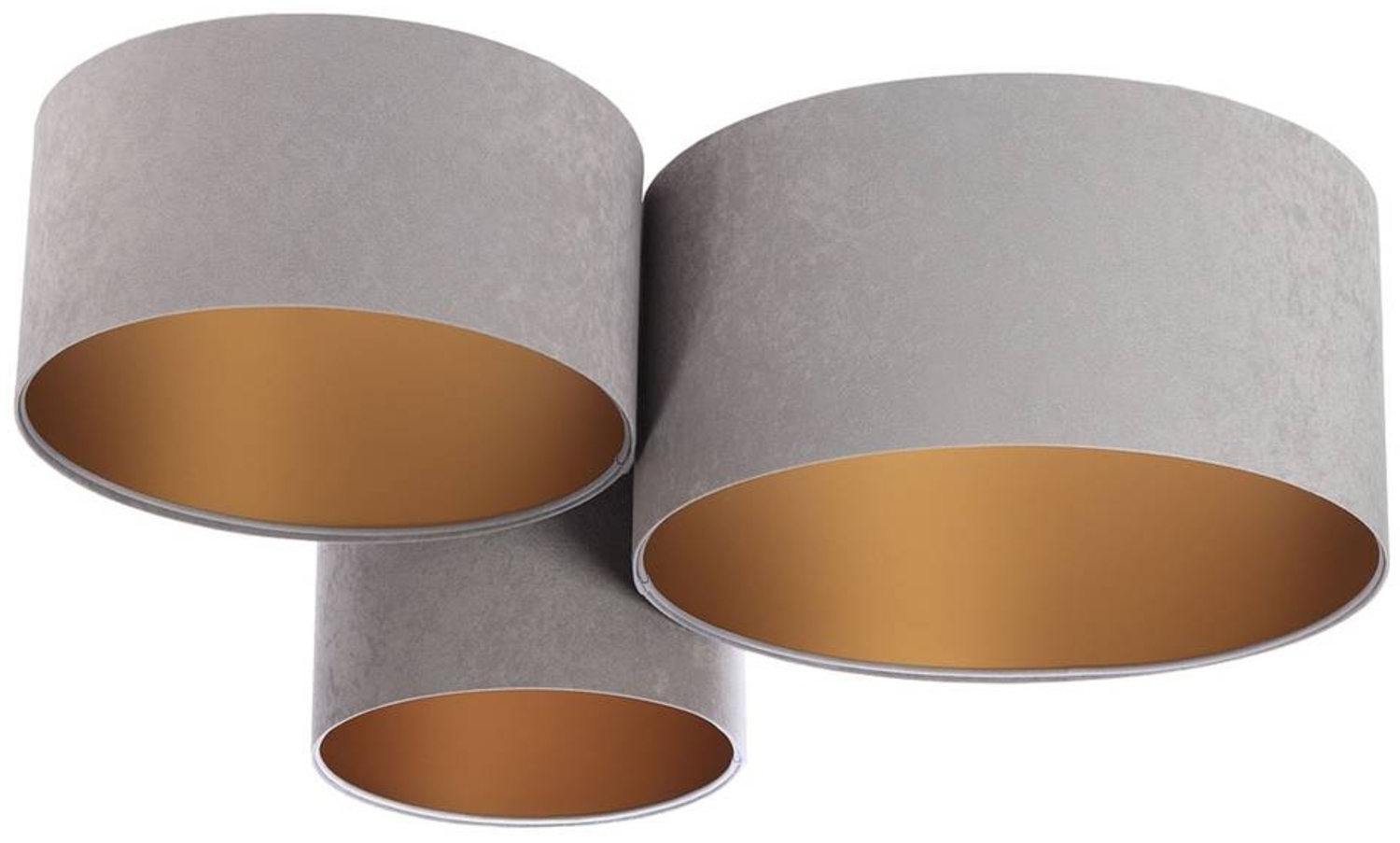 BPS Koncept 080-014 Deckenleuchte Trio grau, gold 3 x E27 L:91cm H:30cm dimmbar Bild 1