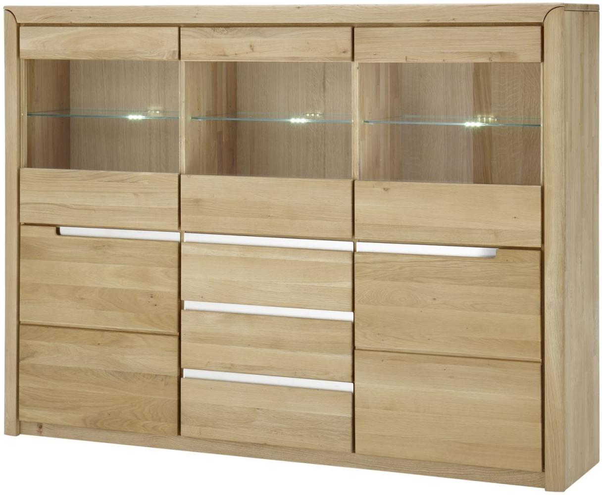 Highboard Massivholz Ianka 180x134x41 Anrichte Wildeiche Bianco geölt 20020 Bild 1