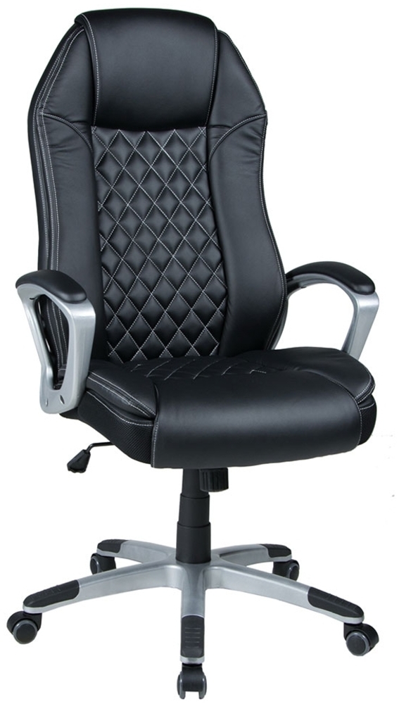 Chefsessel Mirko / Matthias, Kunstleder, Kunststoff, Netzstoff, Schwarz Bild 1