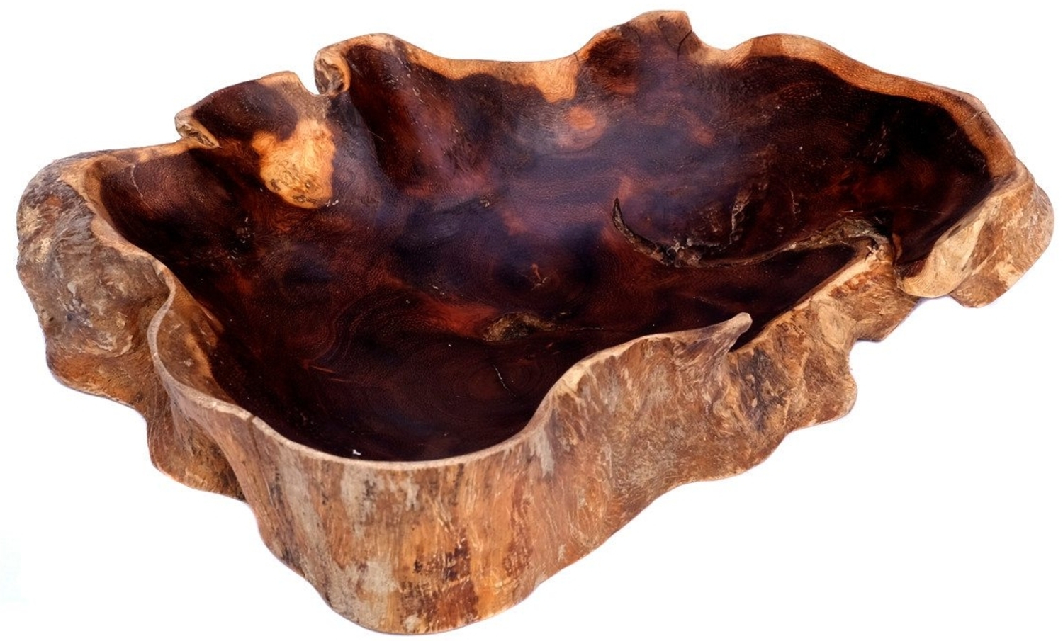 Brillibrum Dekoschale Teakholz Schale Natur Teak Roots Dekoschale Bild 1