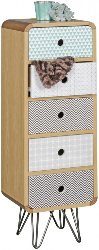 Highboard Kommode mit 5 Schubladen BONI 90x25 cm Bild 1