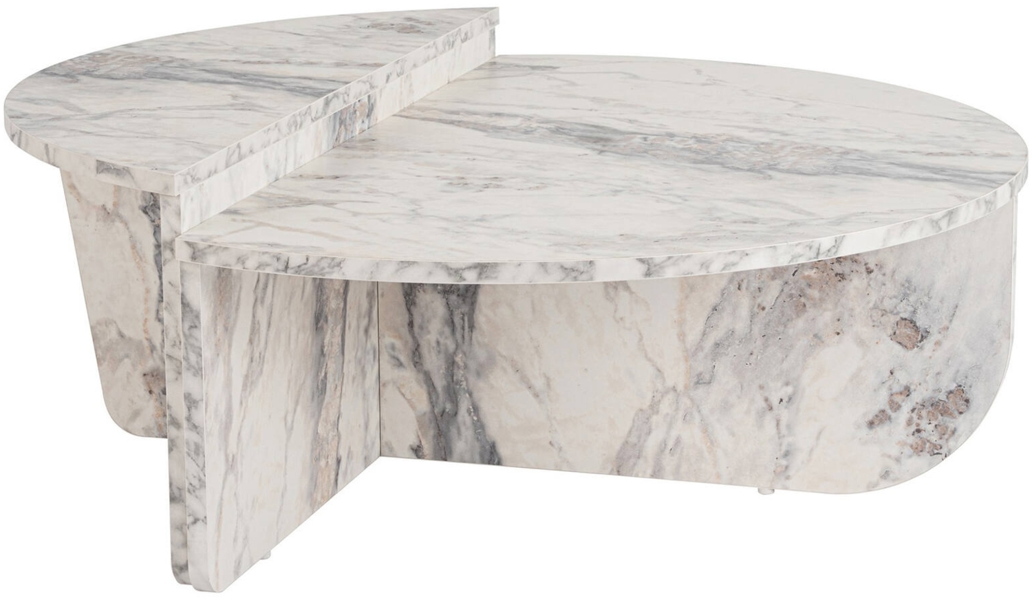 Dmora Wohnzimmertisch Dain, Niedriger Wohnzimmertisch, Kaffeeregal, Couchtisch für Sofa, 90x60 h35 cm, Marmor Bild 1