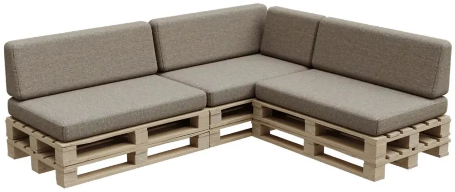 Gutekissen®, Palettenkissen, Palletenpolster, Gartenkissen, Palettenauflagen, Sofa, Kissen, Polster, Auflagen Indoor Outdoor PFBG (3X Set (120x80 + 120x35), Beige) Bild 1