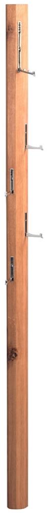 Wandgarderobe >Kobuo< in Wildeiche aus Massivholz - 8x185x4cm (BxHxT) Bild 1