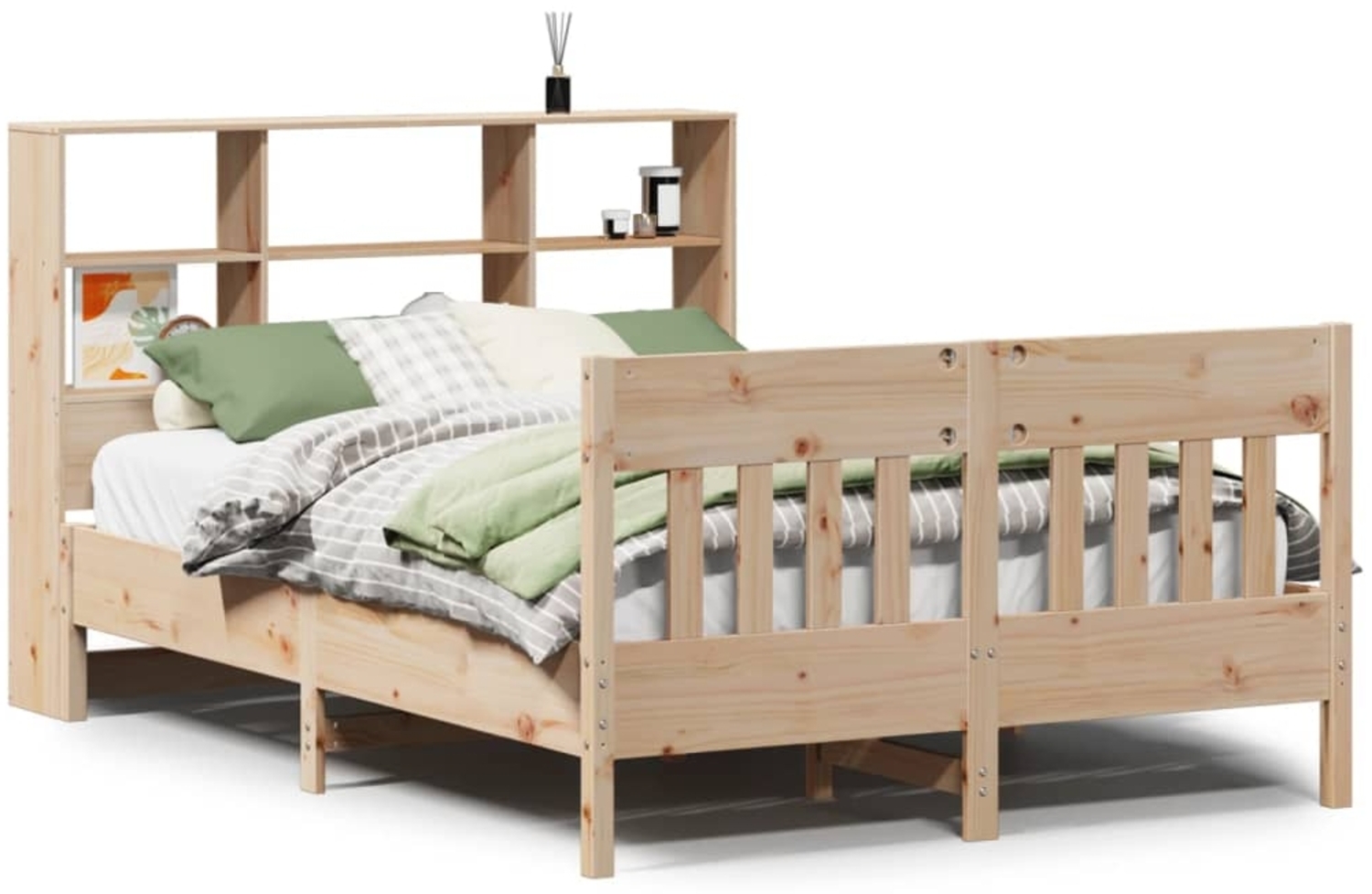 vidaXL Massivholzbett ohne Matratze 140x200 cm Kiefernholz 3323221 Bild 1