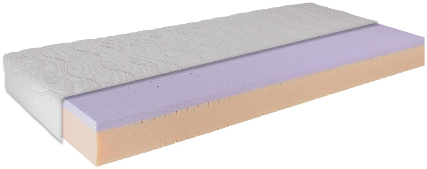 Kaltschaummatratze gerollt Matratze 90x200 cm mit Gelauflage 4 cm, 7- Komfortzonen Höhe ca. 20 cm Bild 1