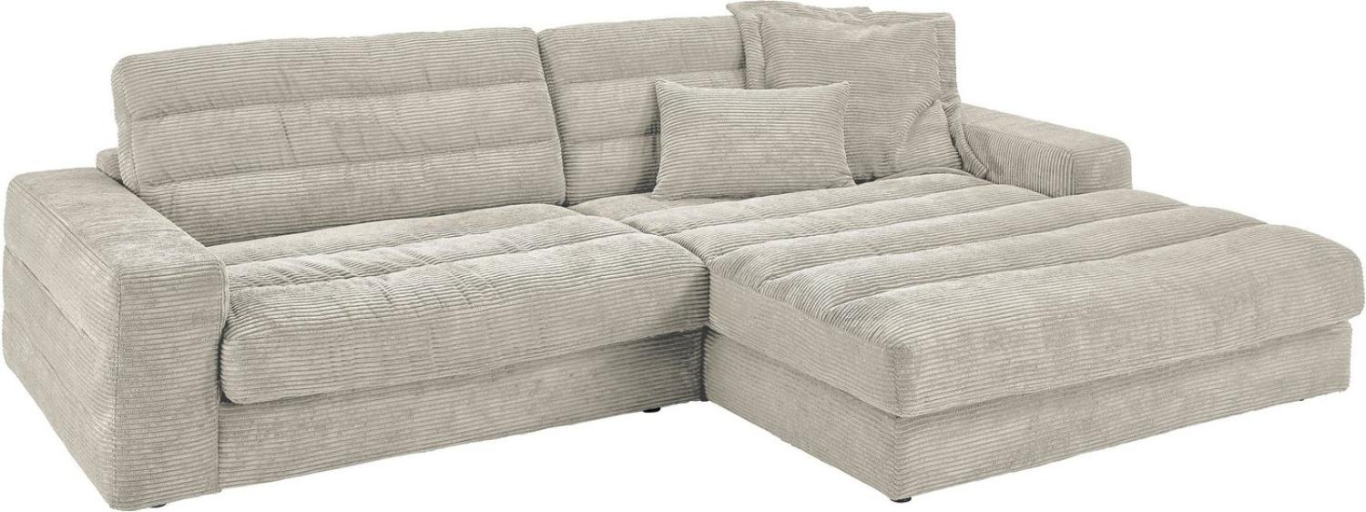 3C Candy Ecksofa Stripes L-Form, Lose Rückenkissen, mit feiner Quersteppung, Cord-Bezug Bild 1