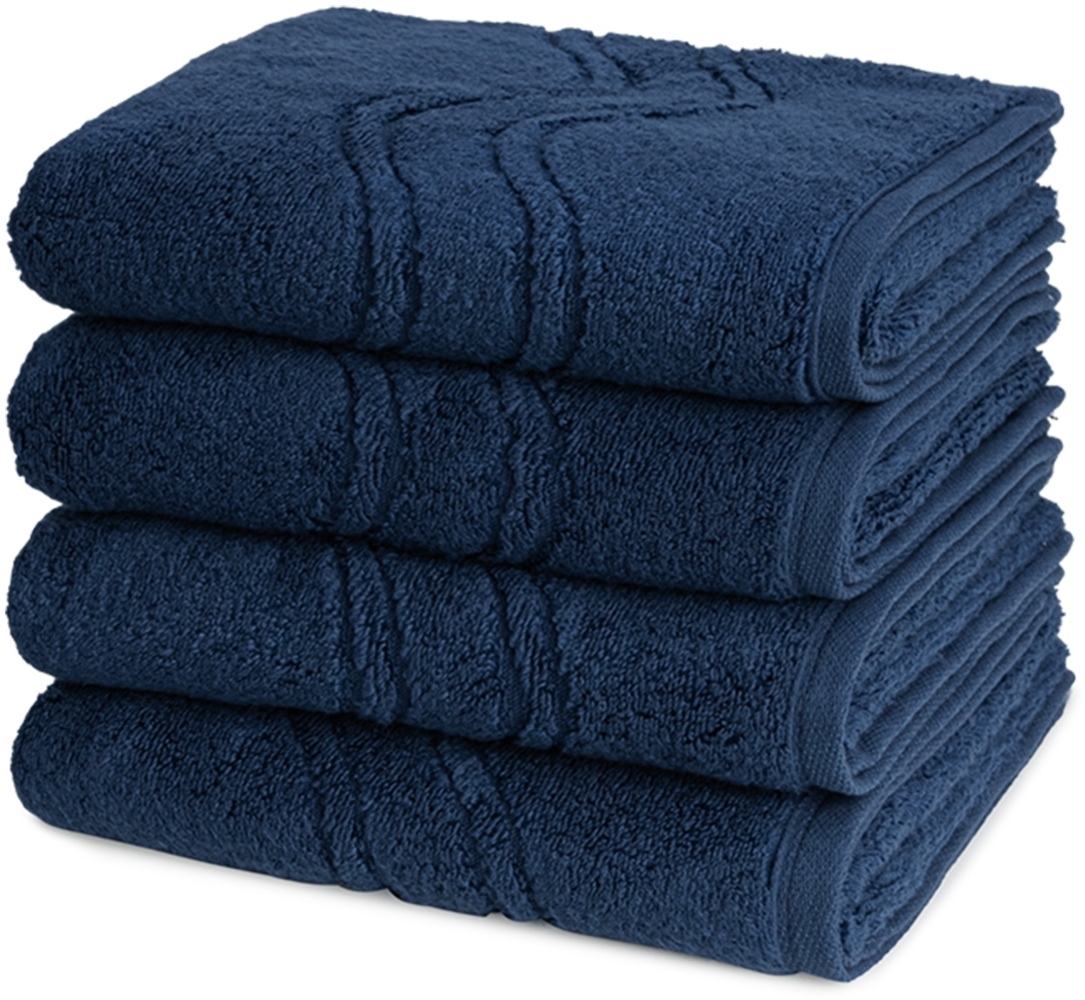 Ross Cashmere feeling 4 tlg. Frottier-Set - 4 X Handtuch (50 X 100cm) - 520 g/m2 - Nachtblau Bild 1