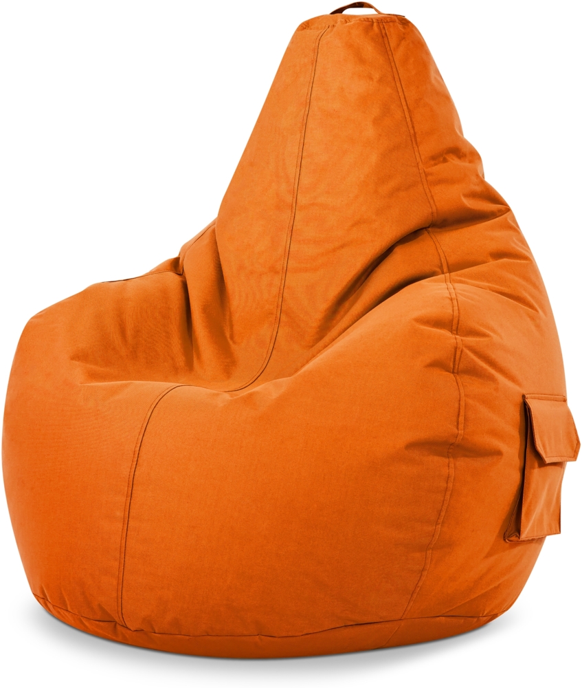 Green Bean® Sitzsack mit Rückenlehne, 230L Füllung waschbar, Polyester-PVC-Stoff orange, 80 x 70 x 90 cm Bild 1